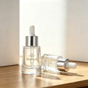 Custom 30ml Luxury Conic Clear Glass Bottle Packaging with Dropper Thick Bottom for Essential Oil Serum
