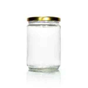 Custom 32oz Round Glass Jar 1000ml Wide Mouth Canning Glass Jar for Jam Honey Pickles Coconut Oil Food with Metal Lid