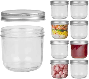 Custom 4 OZ 120ML Clear Wide Mouth Mason Glass Canning Jar With Sliver Lids