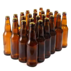 Custom 500ml Amber Glass Beer Bottle with Crown Cap for Brewery
