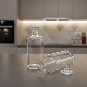 Custom 500ml Cylinder Glass Wine Bottle with Airtight Glass Stopper for Whisky Brandy Rum
