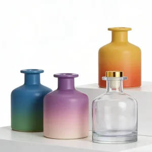 Custom 50ml 100ml 150ml Gradient Transparent Reed Diffuser Aromatherapy Fragrance Empty Glass Bottles