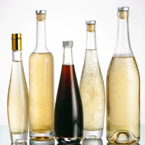 Custom 50ml 750ml Recyclable Clear Food Grade Empty Glass Wine Bottle With Cork