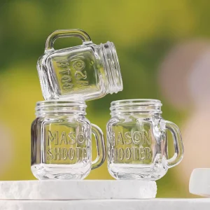 Custom 50ml Mini Glass Mason Jar Shot Glasses with Handles and Lids