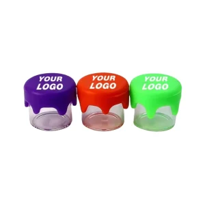 Custom 5ml 10ml 50ml 100ml Glass Jar Glass Concentrate Non Stick Plastic Wax Herb Container Jar With Silicone Drip Lid