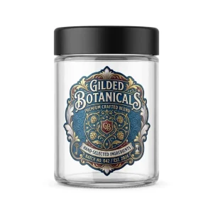 Custom 60ML 90ML 120ML Glass Jars Dried Flowers Packaging Child Resistant Cap Glass Container Childproof Airtight with CR Lid