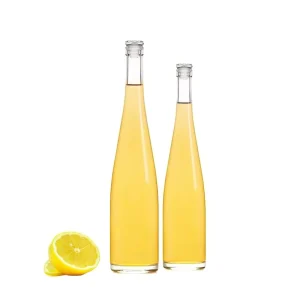 Custom 750 ml 500 ml Thick Base Clear Glass Juice Bottles for Tea Coffee Sparkling Soda Water and Carbonated Beverages