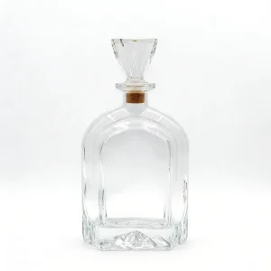 Custom 750ml Crystal Glass Bottles Featuring Stoppers corkssuitable for Spirits Vodka Whiskey Fruit Juices