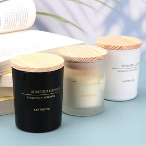Custom 8oz 10oz 14oz Luxury Matte White Glass Art Candle Jar Lid Box Eco Friendly Thanksgiving Holiday Modern Design for Candle