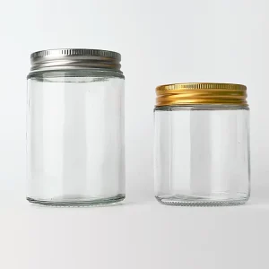 Custom Airtight Glass Jars for Food 100ml 150ml 180ml Round Glass Storage Jars With Metal Lid