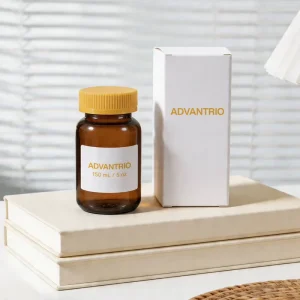Custom Amber Glass Pill Bottle 150ml Empty Premium Wide Mouth Pharma Grade Capsule Container