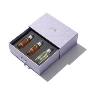Custom Black 4pcs 10ml Refillable Glass Roller Bottles with Perfume Sample Gift Box