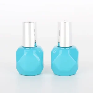Custom Blue Glass Gel Polish Bottle