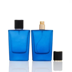 Custom Blue Glass Perfume Spray Bottle 50ml with Cap