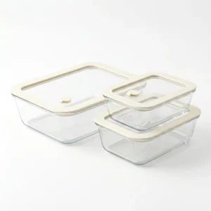 Custom Borosilicate Glass Food Storage Containers Premium Glass Meal Prep Boxes with Tempered Glass & Silicone Lids