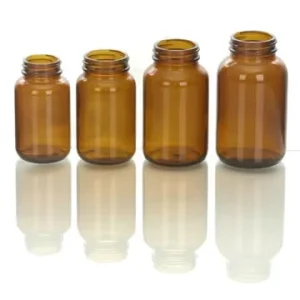 Custom Clear Frosted Amber Glass Capsule Medicine Pill Bottle