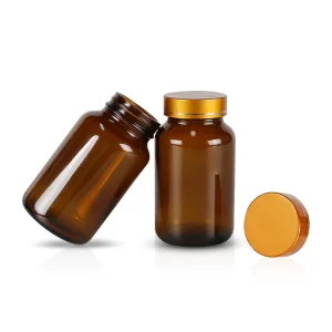 Custom Clear Frosted Amber Glass Capsule Medicine Pill Bottles 60ml 75ml 100ml 120ml 150ml 200ml 250ml