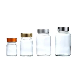 Custom Clear Frosted Glass Capsule Medicine Pill Jar