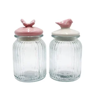 Custom Clear Glass Storage Jars Bottles with Lid Minimalist Design for Presents