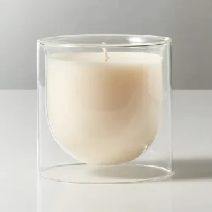 Custom Clear High Borosilicate Glass Candle Jar and Candlestick Holder