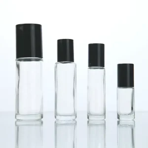 Custom Clear Round 5ml 10ml 15ml 30ml Cosmetic Package Deodorant Perfume Essential Oil Glass Roll on Bottle