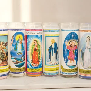 Custom Color 7 Day Pillar Prayer Scented Candles Religious Soy Wax Paraffin Candles for Easter Halloween Graduation