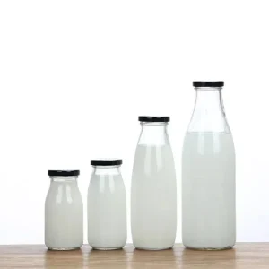 Custom Color Cylinder Glass Beverage Bottle with Screw Cap for Fresh Milk Yogurt Tea and Juice