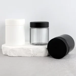 Custom Color Glass Container Jar CR Plastic Screw Lid Glass Jar for Dry Flower Storage 3.5g 5g 7g Jars