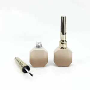 Custom Color Logo 13ml Nail Polish Glass Bottles Gold Lids Irregularly Shaped Directly Supplied Manufacturer Packaged Cartons