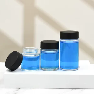 Custom Color and Logo 60ml 90ml 150ml Child Resistant Glass Jar With PP Lids
