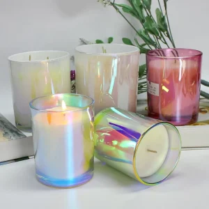 Custom Colored Glass Aromatherapy Candle Jars for Home Decoration
