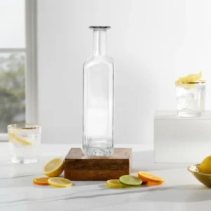 Custom Crystal Glass Bottle for Liquor Vodka Gin Whiskey Mojito Tequila and Spirits with Cork Sealing