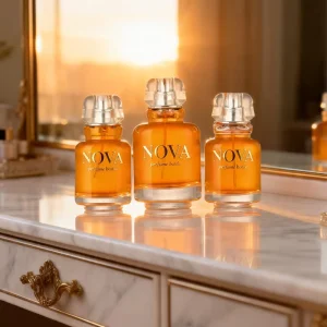 Custom Cylinder Glass Perfume Bottle with Wood Cover 30ml 50ml 100ml Supply Rubber Stoppers Included