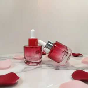 Custom Cylinder Wine Colored Dropper Bottles 30ml Glass Essential Oil Bottles