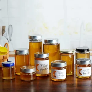 Custom Design 151ml 156ml 212ml 314ml 375ml 580ml 750ml Empty Round Clear Ergo Jam Butter Glass Jars for Honey
