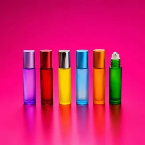 Custom Empty Clear Round Glass Roll-On Perfume and Essential Oil Bottle 5ml 10ml 15ml 20ml