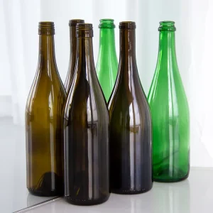 Custom Empty Crystal Burgundy Glass Wine Bottles with Screen Printing 500ml 750ml