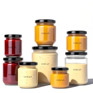 Custom Empty Multiple Size Container Kitchen Honey for Jam Pickle Storage with Lid Glass Food Jar