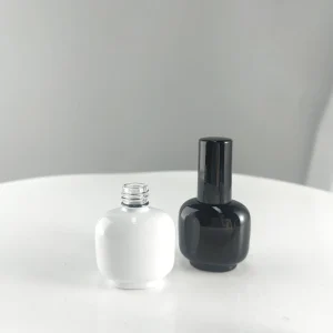 Custom Empty Nail Polish Bottle White Black 10ml with Brush