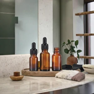 Custom Factory Glass Dropper Bottles 10ml 15ml 20ml Amber and Black for Essential Oils and Cosmetics