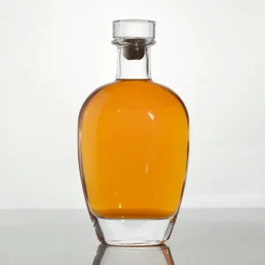 Custom Flint Glass Bottle 500ml 750ml with Cork Lid for Tequila Whisky Vodka and Brandy