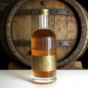 Custom Frosted Glass Bottle, 500ml 1L, with Screw Cap for Rum, Vodka, Wine, Whisky, and Brandy