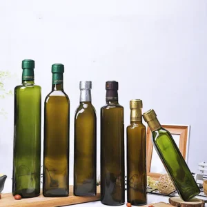 Custom Glass 250ml 500ml 750ml Empty Square Shape Beverage Oil Bottle Sesame Oil Cooking Olive Oil Glass Bottles with Screw Cap
