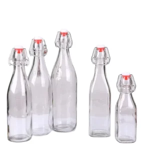 Custom Glass Bottles with Swing Top Lids Clear Glass Bottles for Milk Beer Other Liquor