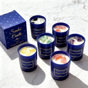 Custom Glass Candle Vessels with Lids and Boxes