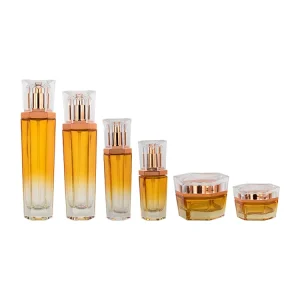 Custom Glass Cosmetic Packaging Set with Face Cream Pump Bottles and Jars