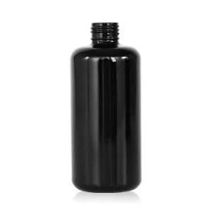 Custom Glass Cosmetics Packaging 30ml 50ml 100ml Round Empty Black Shading Glass Bottles With Black Cap