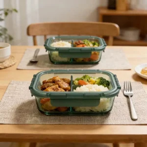 Custom Glass Food Storage Container With Plastic Lid, Airtight, Microwavable, 2025