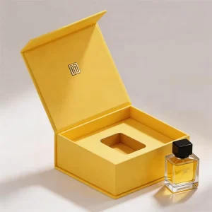 Custom Gold Foil Printing Cosmetic Package Book Shape Luxury Flip Lid Cardboard Empty Perfume Essential Oils Bottle Paper Boxes