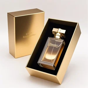 Custom Golden Glass Perfume Bottle and Box Set for Men and Women Perfume Oil Packaging